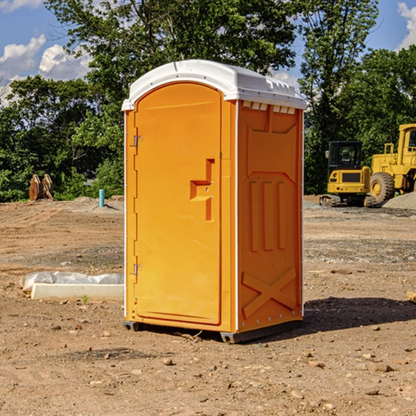 how often are the portable restrooms cleaned and serviced during a rental period in Franklin City County Virginia